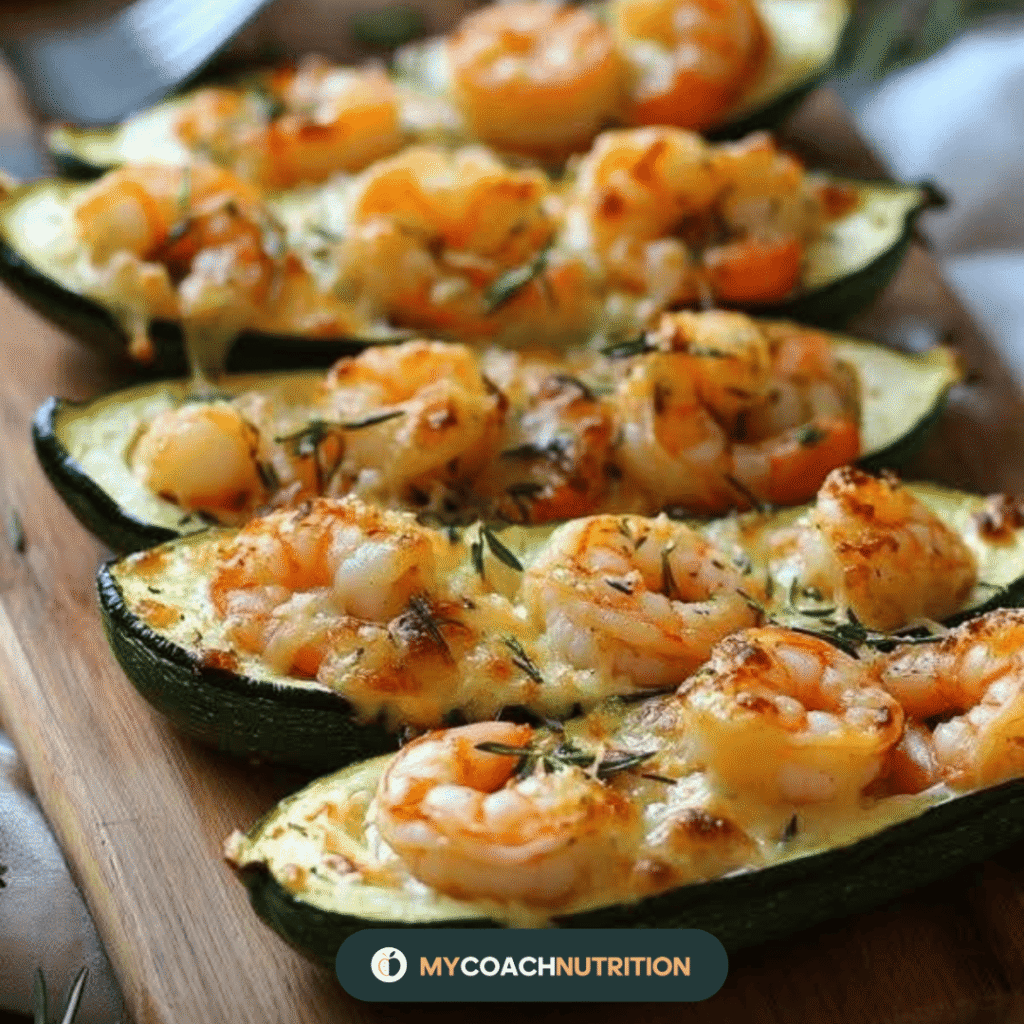 Courgettes Grillées aux Crevettes & à l’Ail