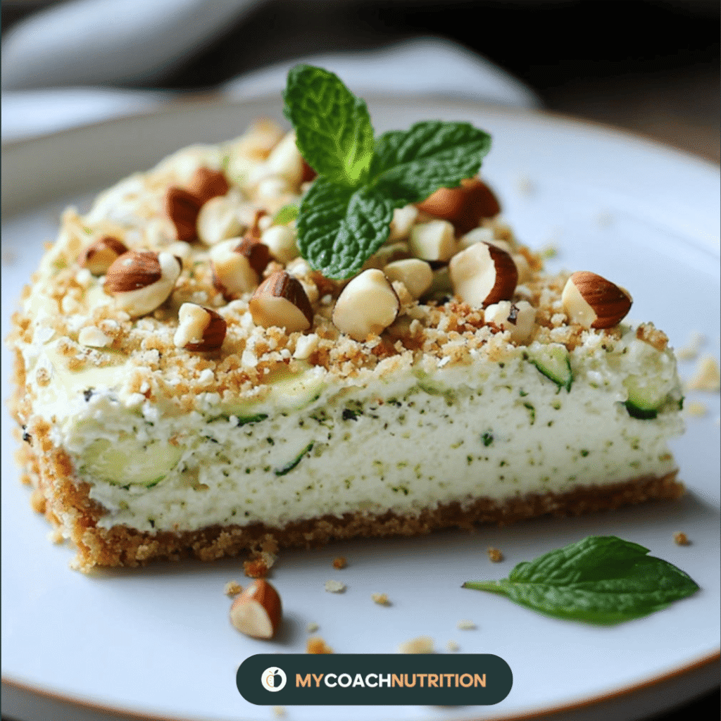 Cheesecake Salé Courgette-Menthe & Crumble de Noisettes