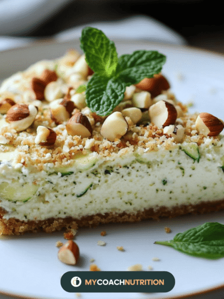 Cheesecake Salé Courgette-Menthe & Crumble de Noisettes