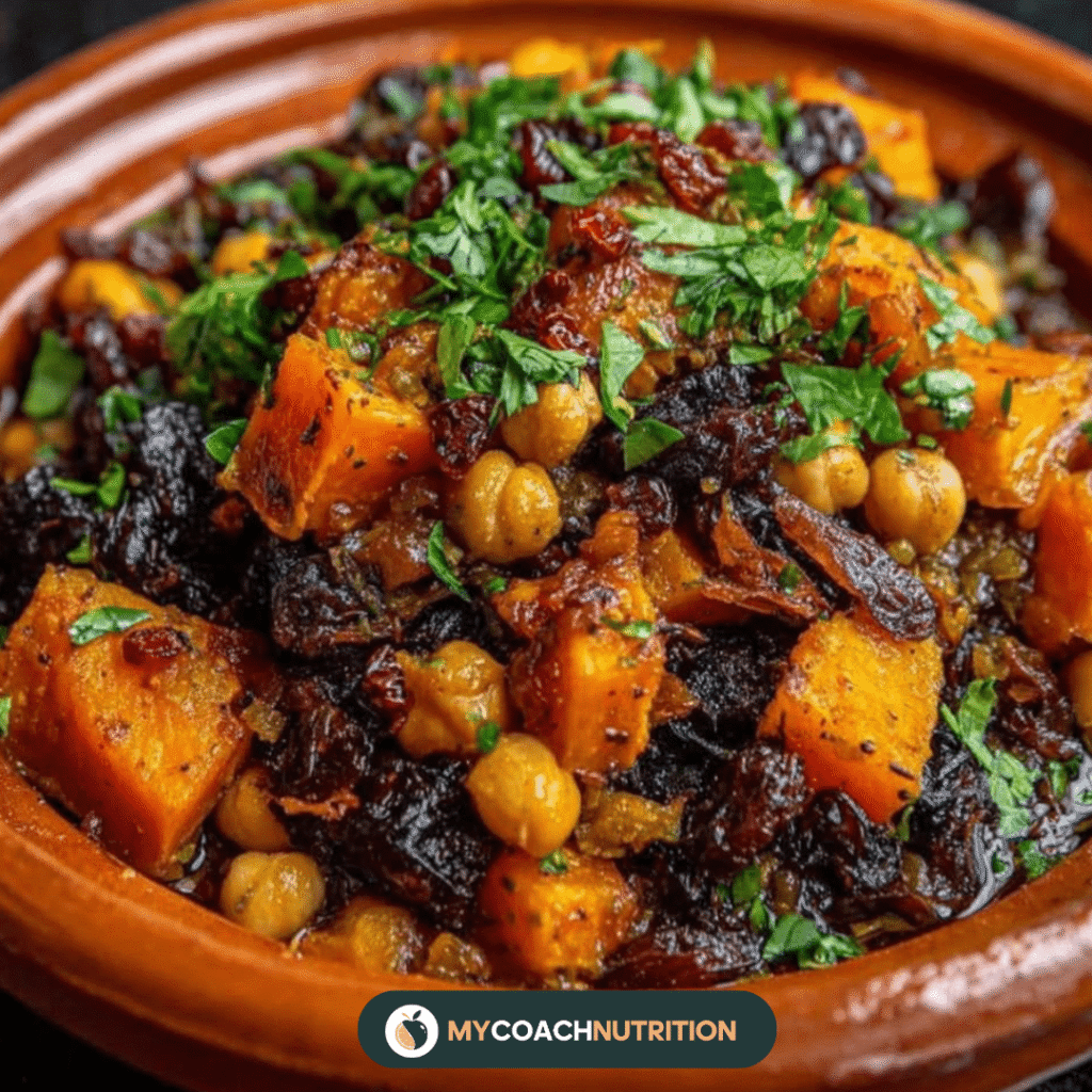 Tajine de Patate Douce, Pruneaux & Pois Chiches
