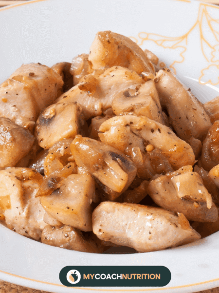 Émincés de Poulet à la Moutarde, Lardons et Champignons - timolina