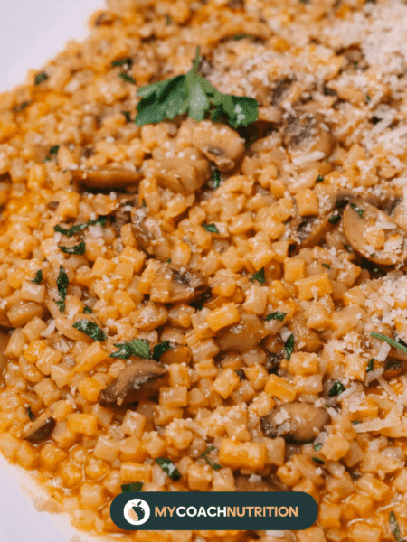 Crozets Façon Risotto au Butternut, Champignons & Beaufort - stoccking + revu mcn