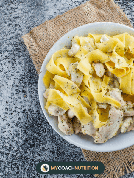 Pâtes crémeuses healthy au poulet et poireaux - 8photo