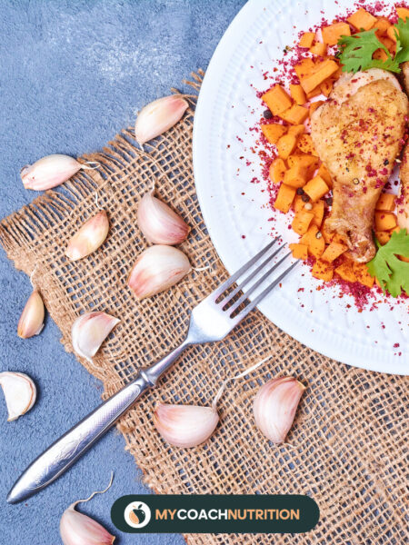 Poulet grillé, courge butternut fondante et salade de lentilles