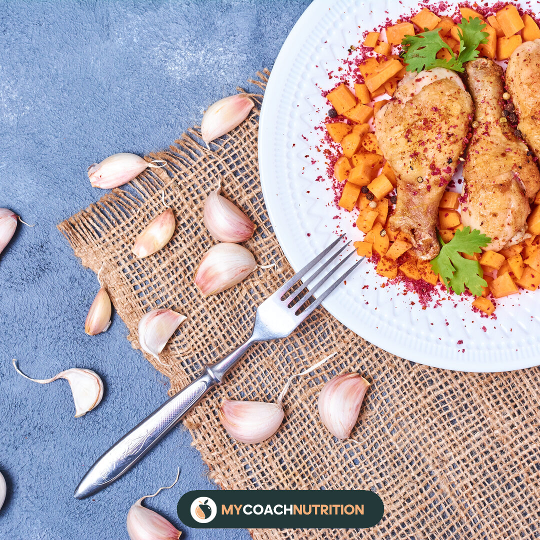 Poulet grillé, courge butternut fondante et salade de lentilles