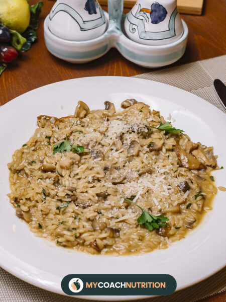 Risotto complet aux champignons bruns, poireau et parmesan léger
