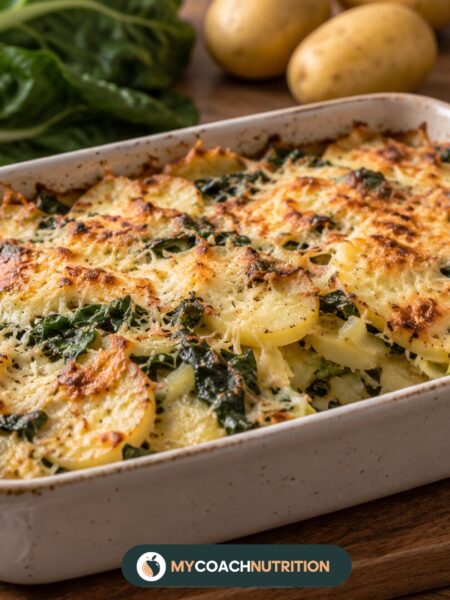 Gratin léger de blettes, pommes de terre et comté